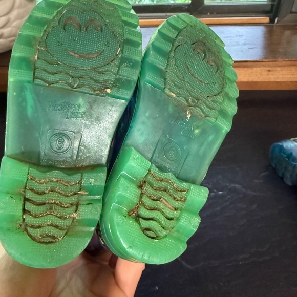 Western Chief Sz 6 Toddler Boys' Diego Dinosaur T-Rex light Up Rain Boots bin - Picture 6 of 11